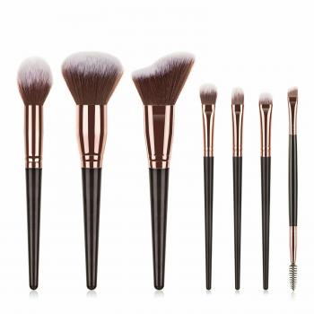 New Product Wholesale 7pcs Man Made Fibers Brush Makeup Set 7pcs Plastic Handle Makeup Brush Set