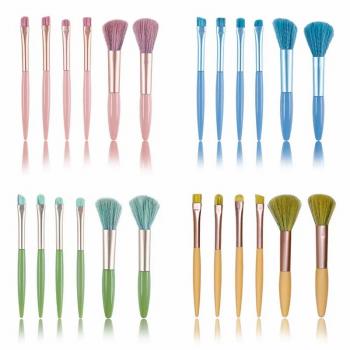 Wholesale Portable 6 Soft Hair Makeup Brush Set Beauty Tools 6pcs Makeup Brush Full Set