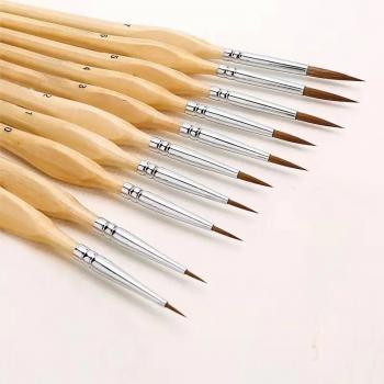 line brush set triangle birch rod watercolor tracing nail art students special oil painting brush