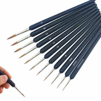 Cheap 11pcs Fine Tip Details Artist Paint Brush Set Oil Watercolour Painting Acrylic Craft Art Paintbrush Pen Brush