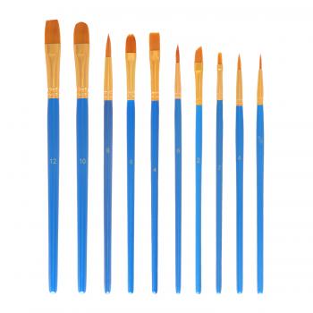 Cheap 10 Pcs Set Different Shape Nylon Hair Painting Brush For Watercolor Oil Acrylic Gouache Paint