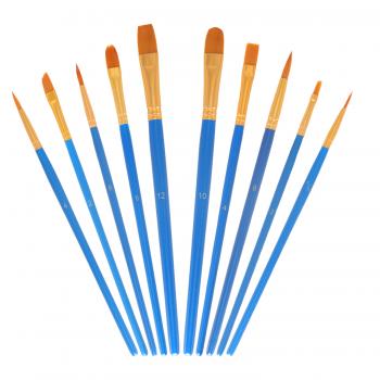 Cheap 10 Pcs Set Different Shape Nylon Hair Painting Brush For Watercolor Oil Acrylic Gouache Paint