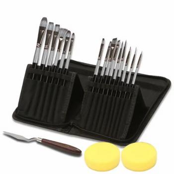 New Product 15 Pcs Set Painting Brush Three Colors Nylon Artistic Painting Brush