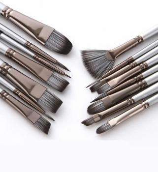 New Product 15 Pcs Set Painting Brush Three Colors Nylon Artistic Painting Brush