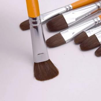 Wolf Hair Gouache Brushes Full Set 12 pcs Long Yellow Rod Watercolor Acrylic Gouache Painting artist oil brush For Beginners