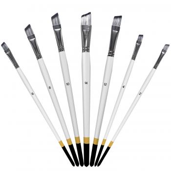 High Quality 7pcs White Color Art Paint Brush Set Watercolor Acrylic & Oil Painting Painting Brush Artist Paintbrush Set