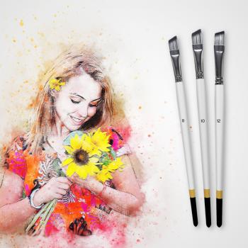 High Quality 7pcs White Color Art Paint Brush Set Watercolor Acrylic & Oil Painting Painting Brush Artist Paintbrush Set