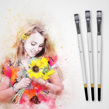 7 PCS Pearl Paintbrushes Set 4 Style Paint Brushes For Art Painting Artistic Acrylic Watercolor Oil Drawing Tools