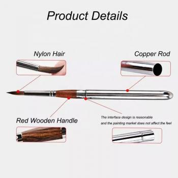 Hot Sale Round Travel Paint Brush Portable Professional Red Wood Acrylic Painting Brushes