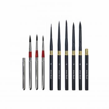 OEM Factory Price Travel Paint Brushes Set of 3 100% Kolinsky Sable Brushes Compact Travel Painting Brush Set