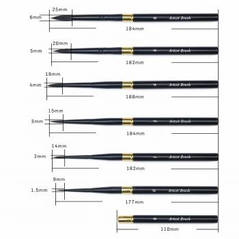 OEM Factory Price Travel Paint Brushes Set of 3 100% Kolinsky Sable Brushes Compact Travel Painting Brush Set