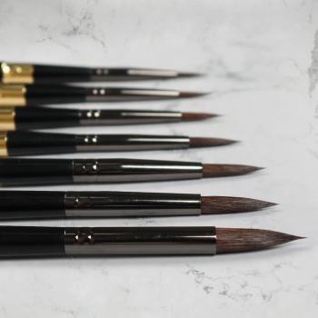 OEM Factory Price Travel Paint Brushes Set of 3 100% Kolinsky Sable Brushes Compact Travel Painting Brush Set