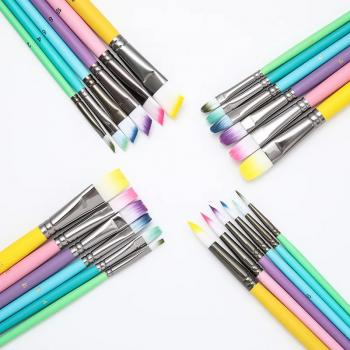 Synthetic Nylon Watercolor Painting Artist Brushes 6pcs Brush Set for Artist Oil Watercolor Acrylic Art Suppliers
