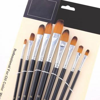 Professional Black Color Nylon Paint Brush Tool Art Brush Set Artist Artist Brushes For Acrylic Oil Watercolor