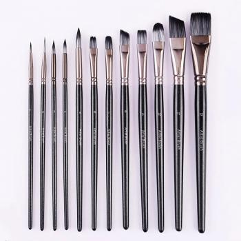12pcs Multifunctional Shaped Brush Set Acrylic Art Painting Brush Set Wholesale sable artist brushes