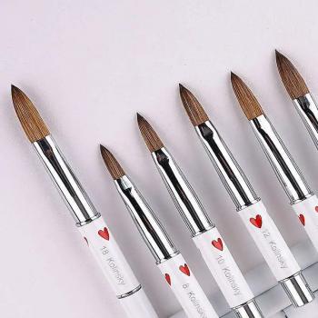 Professional 100% Kolinsky Acrylic Nail Brush Metal Handle Nail Art Manicure Tool Kolinsky Sable Nail Brush