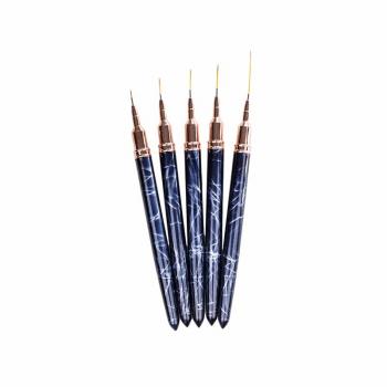New Blue Marble Ultrafine Needle Liner Nail Brush Custom Nail Art Brushes Kolinsky 100% /Synthetic 5/7/9/11/15mm