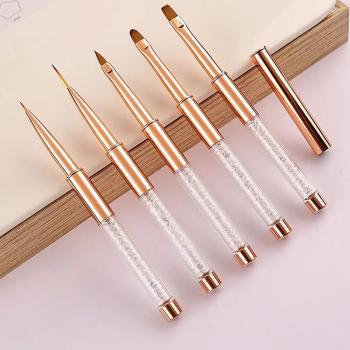 2024 New Wholesale Acrylic Nail Brush Custom Logo Rhinestone Handle Manicure Brush DIY Nail Art Liner Brush