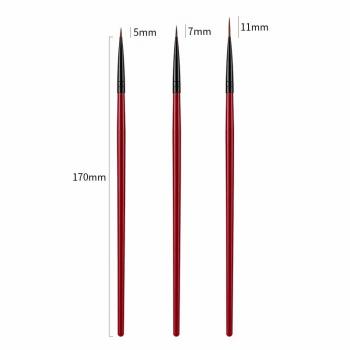 2024 New 3 pcs set nail painting liner line brush nail art tool nail brush