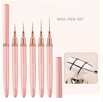2024 New Fluorescent Green Liner Nail Brushes Metal Handle Nylon Liner Pen Size 5/7/9/11/15/20/25mm Liner Art Brush