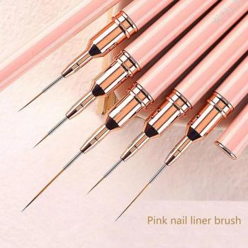 2024 New Fluorescent Green Liner Nail Brushes Metal Handle Nylon Liner Pen Size 5/7/9/11/15/20/25mm Liner Art Brush