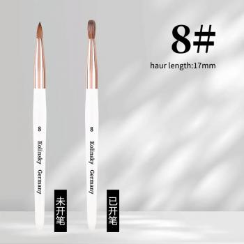 OEM Personalized 100% Kolinsky Acrylic Nail Brush Wood Handle Crimped Kolinsky Sable Nail Brush 8 10 12 14 16