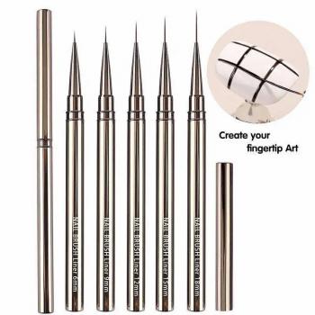 Factory Wholesale Premium Nails metal Cool Acrylic Liner Nail Art Brushes