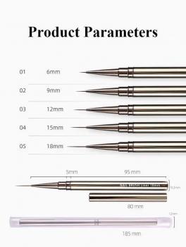 Factory Wholesale Premium Nails metal Cool Acrylic Liner Nail Art Brushes