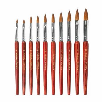 New 100% Pure Kolinsky Nail Art Brush Wood Handle Custom Logo Kolinsky Nail Painting Drawing Brush Acrylic Nail Brush