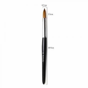 Professional Private Label with Black wooden Handle Pure 100% Kolinsky Hair Acrylic Nail Brush Size 14 #16 #18 #20 #22
