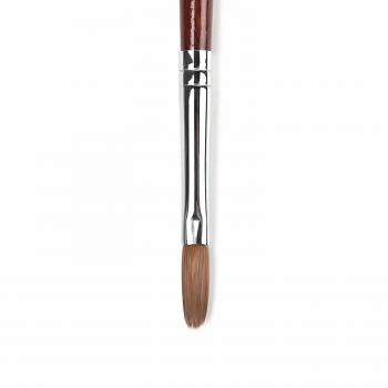 Custom mahogany brown Custom logo 100% kolinsky acrylic wood brush handle 3D nail brush #12 14 16 18
