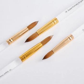 Qualities Product Safe Reliable Brushes Private Label Gold Size Merm Kolinsky Acrylic Nail Brush