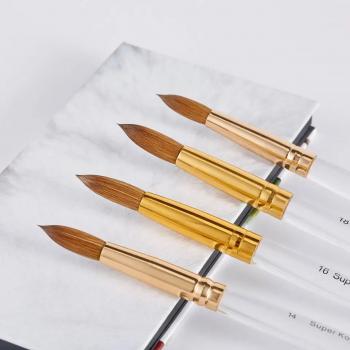 Qualities Product Safe Reliable Brushes Private Label Gold Size Merm Kolinsky Acrylic Nail Brush
