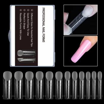 120pcs Matte Nail Dual Forms for Poly Nail Gel Clear Top Molds for Solid Builder Nail Gel Extension Full Cover Fake Tips Tools