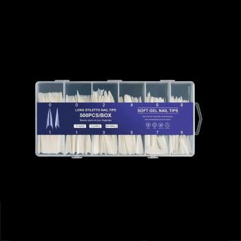 False Nail Tips 500Pcs/Box Soft Long Artificial Acrylic Nail Extension Half Cover Nail Mold Salon Manicure Tools