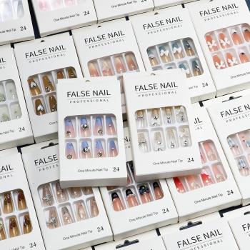 24pcs Hand Made Press On Nails French Artificial Fingernails Press On Nails Private Label Dropshipping Press On Nails