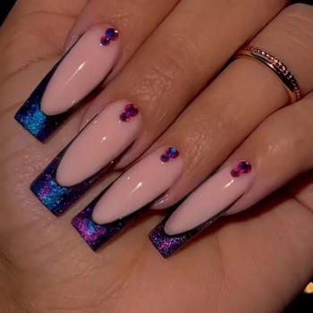 Professional Glossy Long Plastic Recycled Packaging Press On Nails Wholesale Custom Design Fake French Tip Press On Nails