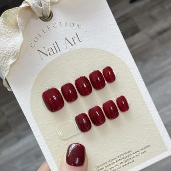 2024 Wholesale Handmade Press On Nails Acrylic Luxury Rhinestones Short Press On Nails