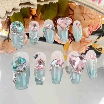 Factory Sale French Style Beautiful Fashion Design Acrylic Fake Nail Tips Elegant False Handmade Press On Nails Wholesale