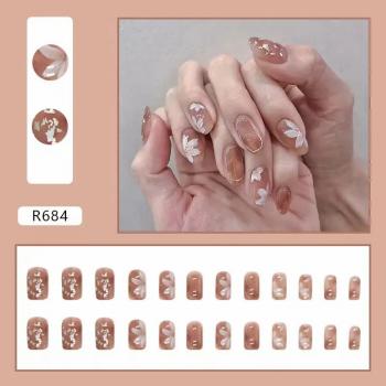 Wholesale Glitter Artificial Nails Full Cover Colorful Nails Matte Short Press On False Nails 2024