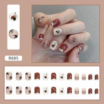 Wholesale Glitter Artificial Nails Full Cover Colorful Nails Matte Short Press On False Nails 2024