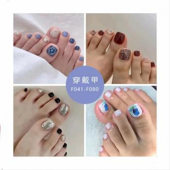 Customized 24pcs Toe Nails Artificial Feet Nails Full Cover Square Toe Press On Nails 2024