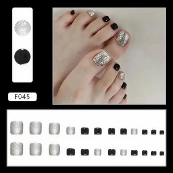 Customized 24pcs Toe Nails Artificial Feet Nails Full Cover Square Toe Press On Nails 2024
