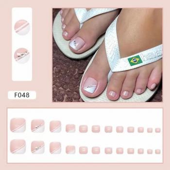 Customized 24pcs Toe Nails Artificial Feet Nails Full Cover Square Toe Press On Nails 2024