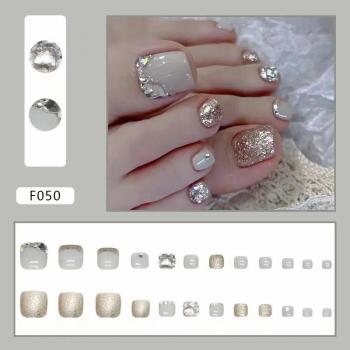 Customized 24pcs Toe Nails Artificial Feet Nails Full Cover Square Toe Press On Nails 2024