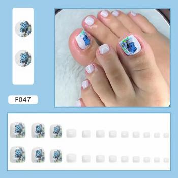 Customized 24pcs Toe Nails Artificial Feet Nails Full Cover Square Toe Press On Nails 2024