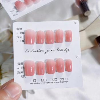 Wholesale Colorful False Nails Luxury Diamond French Coffin Short Handmade Press On Nails Acrylic Artificial Fingernails 2024