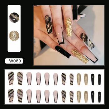 Wholesale Glitter Artificial Nails Full Cover Colorful Fake Nails Diamond Short Long Press On False Nails 2024