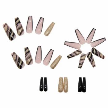 Wholesale Glitter Artificial Nails Full Cover Colorful Fake Nails Diamond Short Long Press On False Nails 2024