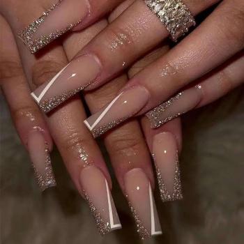 New Product Luxury Designed Reusable Printed False Nails Short Custom Acrylic Press On Nails Artificial Nails For Woman